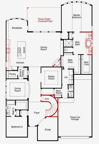 2D floor plan layout of this home in The Meadows at Imperial Oaks, Spring, TX (Image 2). 2D floor plan layout of this home in The Meadows at Imperial Oaks, Spring, TX (Image 2).