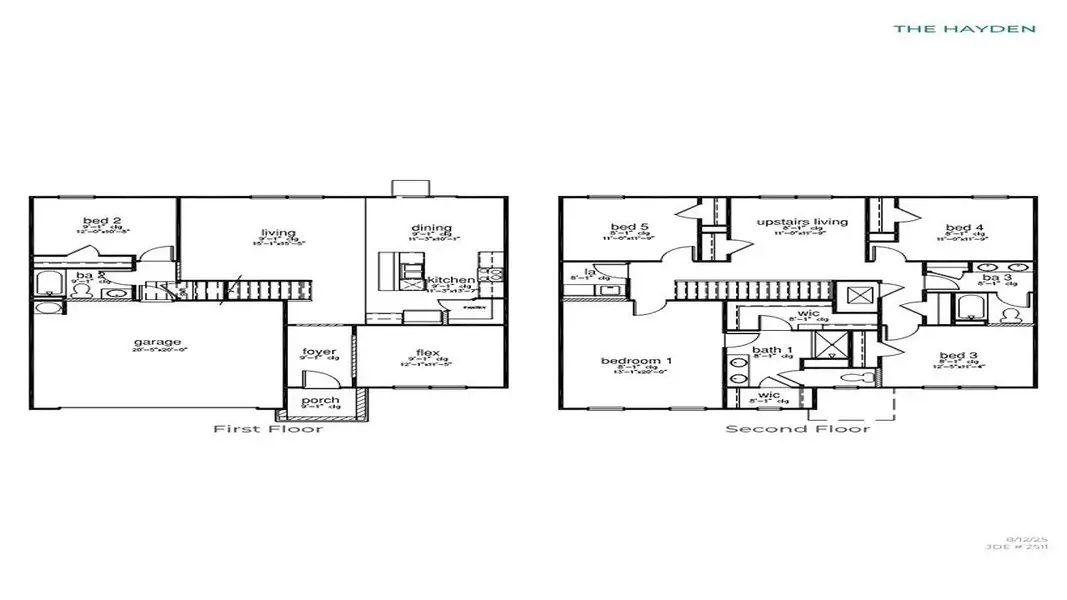 2D floor plan layout of this home in The Cove at Mallard Crossing, Summerville, SC (Image 2).