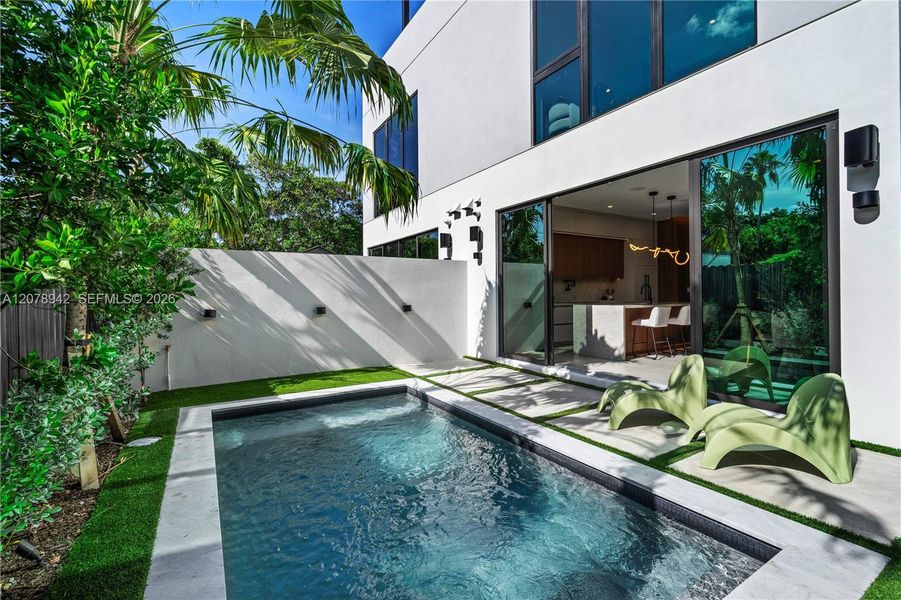 Exterior details and patio area of a home in , Miami (Image 4). Exterior details and patio area of a home in , Miami (Image 4).