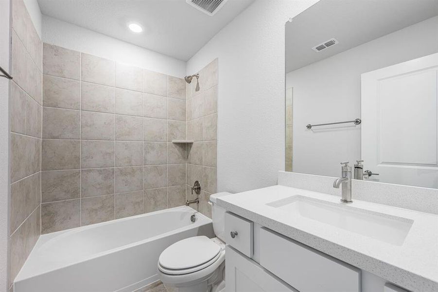 Furnished interior view inside a new home in Cross Creek Meadows 55s, Celina (Image 13). Furnished interior view inside a new home in Cross Creek Meadows 55s, Celina (Image 13).