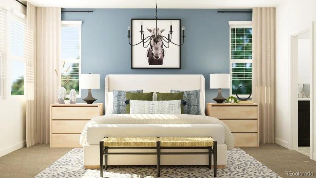 Furnished interior in a model home at Vermilion Creek: The Skyline Collection in Centennial (Image 21).