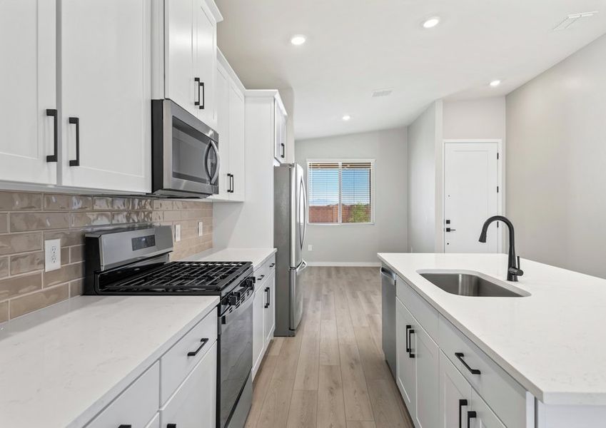 Each kitchen comes with stainless steel, upgraded appliances.