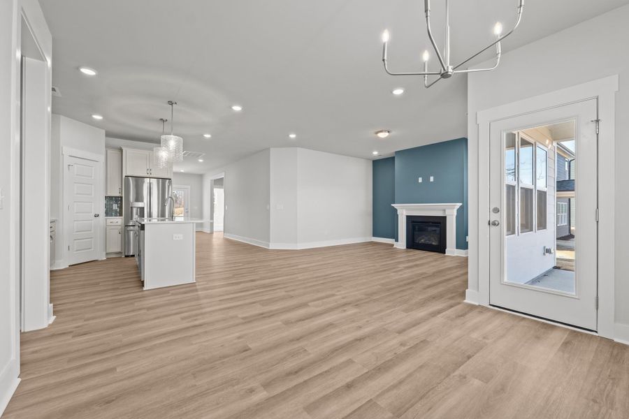 Representative unfurnished interior of a home built from the Raindrops on Roses by Garman Homes in McConnell Ridge, McLeansville (Image 8).