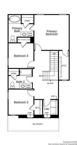2D floor plan layout of this home in Spanish Trails Villas, San Antonio, TX (Image 4).