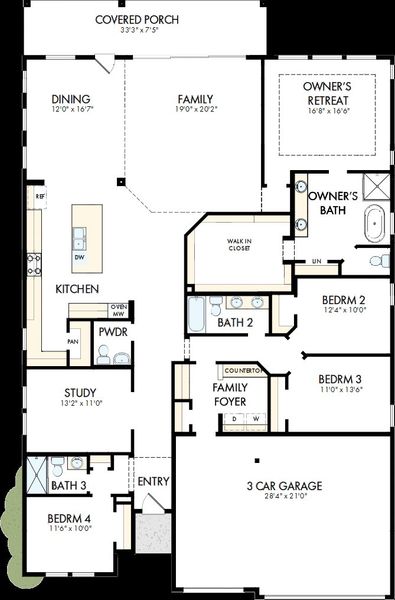 2D floor plan layout of this home in Briggs Ranch – Signature Legacy Series, San Antonio, TX (Image 2).