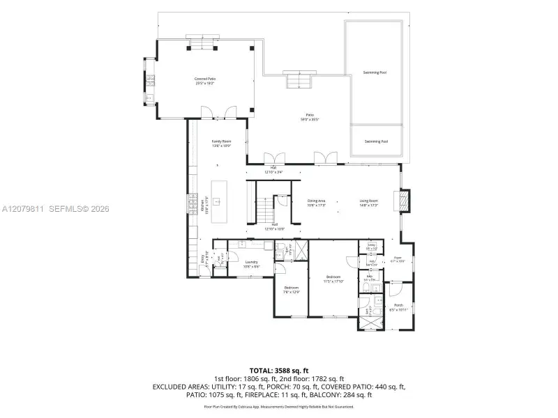 2D floor plan layout of this home in , Key Biscayne, FL (Image 3). 2D floor plan layout of this home in , Key Biscayne, FL (Image 3).