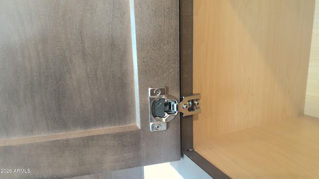 Soft close hinges throughout