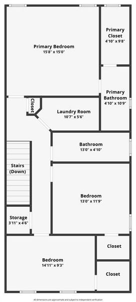 2D floor plan layout of this home in Lakes of River Trails, Fort Worth, TX (Image 4).
