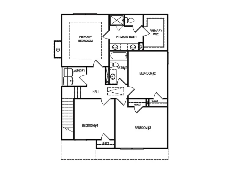 2D floor plan layout for the The Mayfield II by My Home Communities in Ellington Farms, Statham, GA (Image 4).