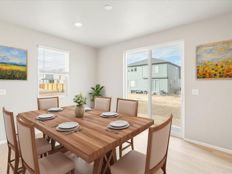 The Snowberry floorplan interior image taken at a Meritage Homes community in Brighton, CO.