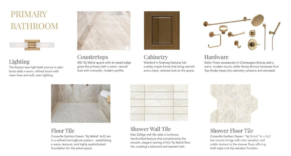 Primary Bathroom selections