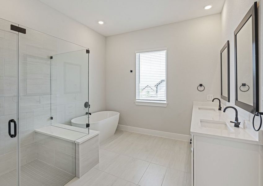 The master bathroom has a window that lets in great, natural light. The master bathroom has a window that lets in great, natural light.