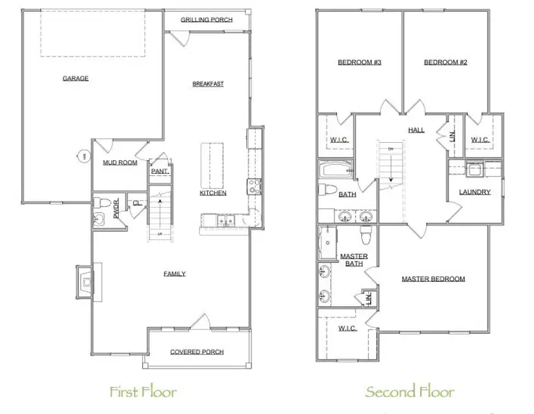 2D floor plan layout for the The Breckyn by Smithbilt Homes in The Preserve, Oak Ridge, TN (Image 3).