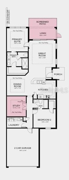 2D floor plan layout of this home in Esplanade at Azario Lakewood Ranch, Bradenton, FL (Image 3).
