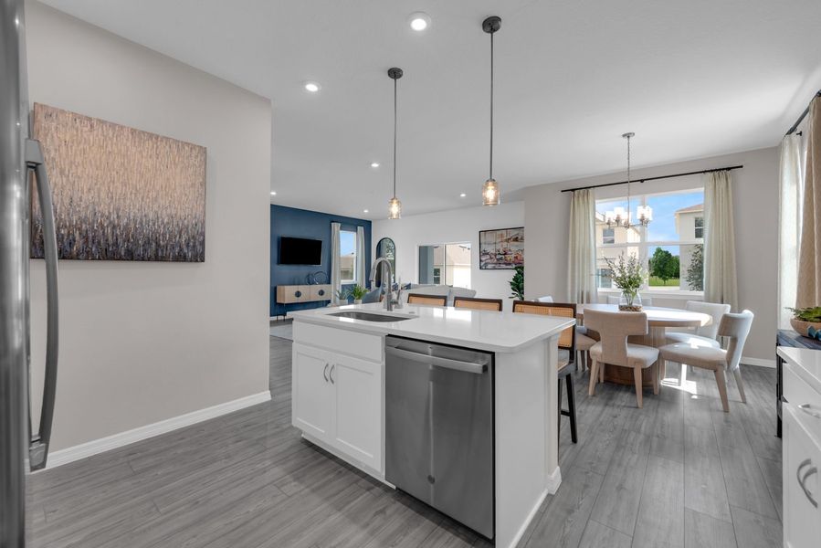 Kitchen, Dining and Living of The Atrium at Watermark