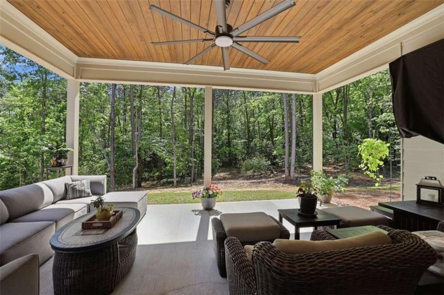 Exterior details and patio area of a home in , Clarkesville (Image 37).