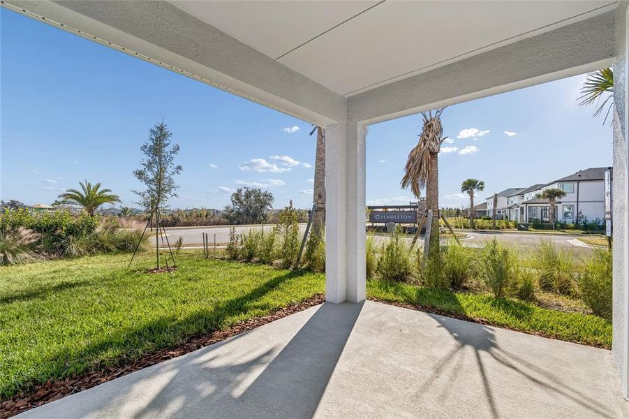 Exterior details and patio area of a home in Chapel Crossings - Garden Series, Wesley Chapel (Image 17). Exterior details and patio area of a home in Chapel Crossings - Garden Series, Wesley Chapel (Image 17).