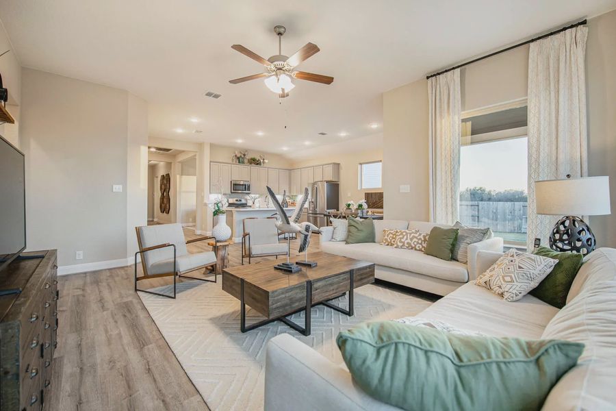 Representative furnished interior of a home built from the Morgan by Chesmar Homes in Buffalo Crossing, Cibolo (Image 3). Representative furnished interior of a home built from the Morgan by Chesmar Homes in Buffalo Crossing, Cibolo (Image 3).