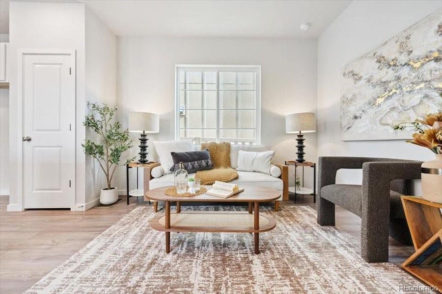 Furnished interior view inside a new home in The Contemporary Collection at Windler, Aurora (Image 14).