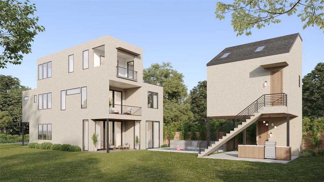 Exterior details and patio area of a home in , Austin (Image 2). Exterior details and patio area of a home in , Austin (Image 2).