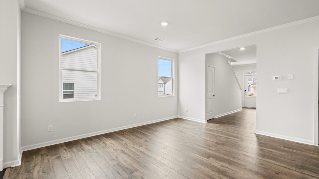 Representative unfurnished interior of a home built from the Robie by D.R. Horton in Parkside at Carter Grove, Cartersville (Image 22). Representative unfurnished interior of a home built from the Robie by D.R. Horton in Parkside at Carter Grove, Cartersville (Image 22).