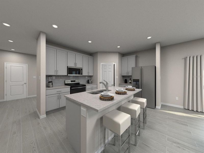 Furnished interior view inside a new home in The Grove at Stuart Crossing - Classic Series, Bartow (Image 9).