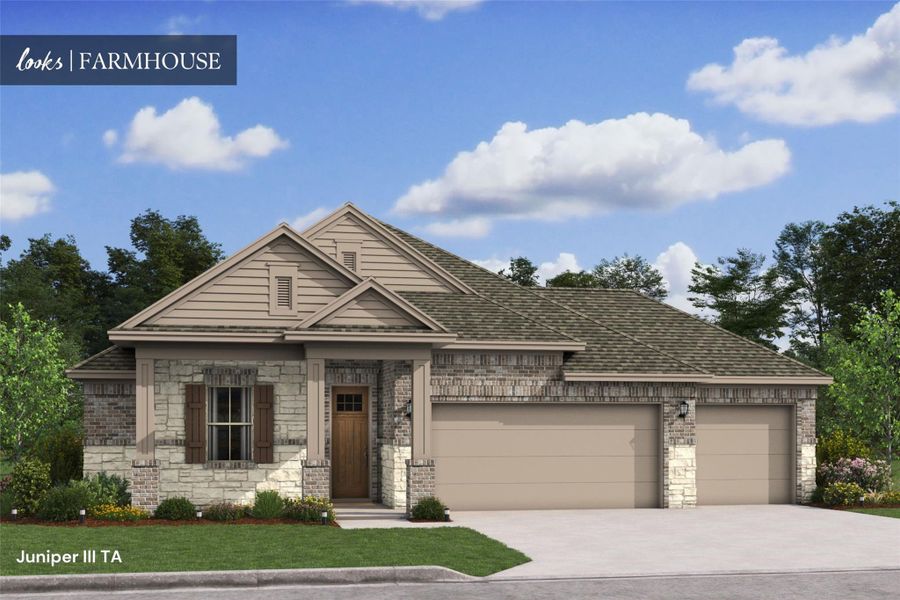 Charming Juniper III home design with elevation SA built by K. Hovnanian Homes in beautiful Cane Crossing. (*Artist rendering used for illustration purposes only.)