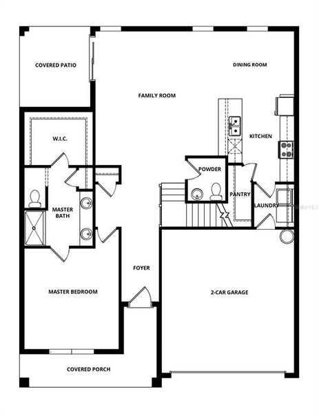 2D floor plan layout of this home in Gum Lake Preserve, Lake Alfred, FL (Image 3).