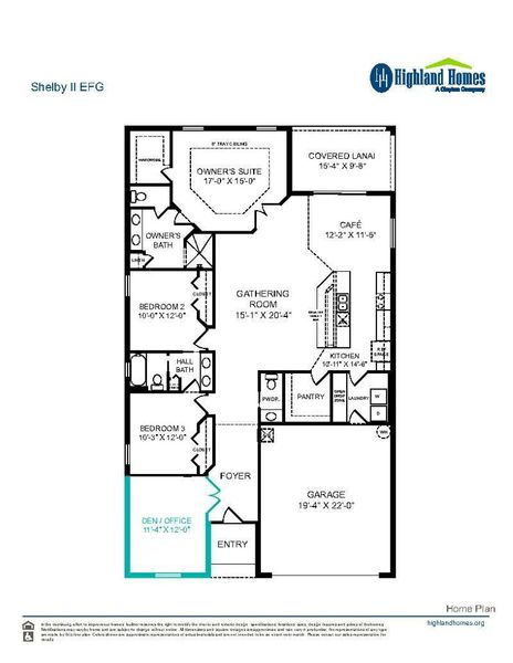Shelby II EFG - Home Layout