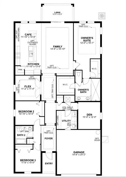 2D floor plan layout for the Madeira II by M/I Homes in Connerton, Land O' Lakes, FL (Image 3). 2D floor plan layout for the Madeira II by M/I Homes in Connerton, Land O' Lakes, FL (Image 3).