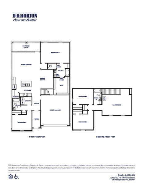 2D floor plan layout of this home in Maple Woods, Hockley, TX (Image 2).