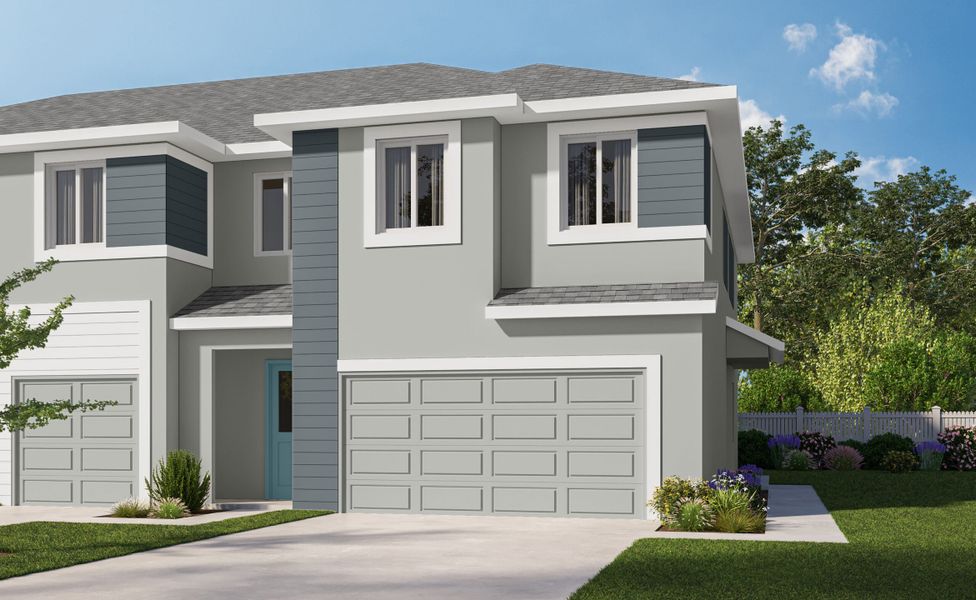 Representative exterior photo of a completed home built from the The Carmine by Spire Homes in River Oaks Townhomes, Riverview, FL (Image 6).