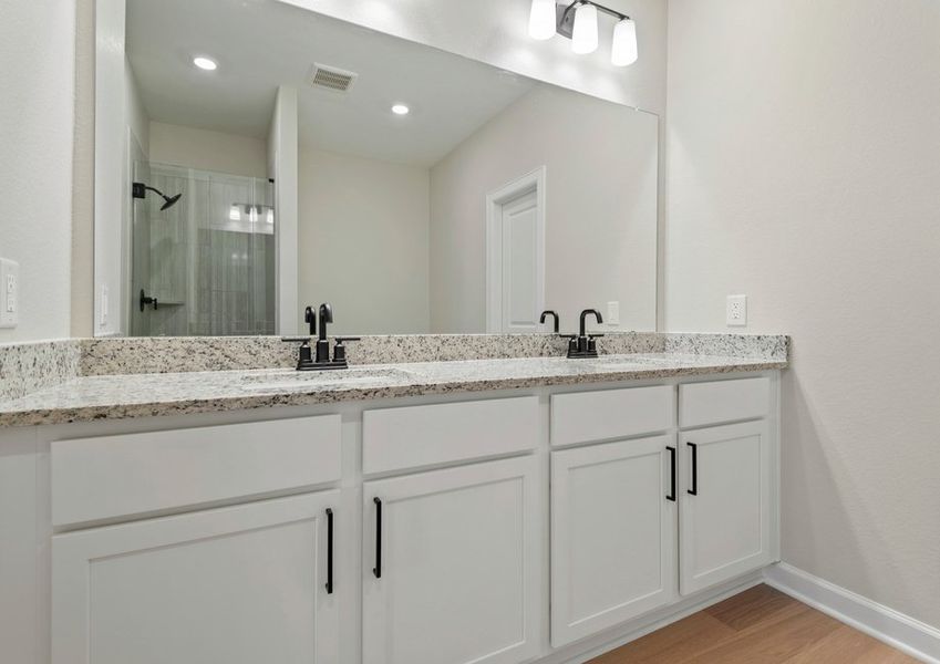 Dual sink vanity in master bathroom Dual sink vanity in master bathroom