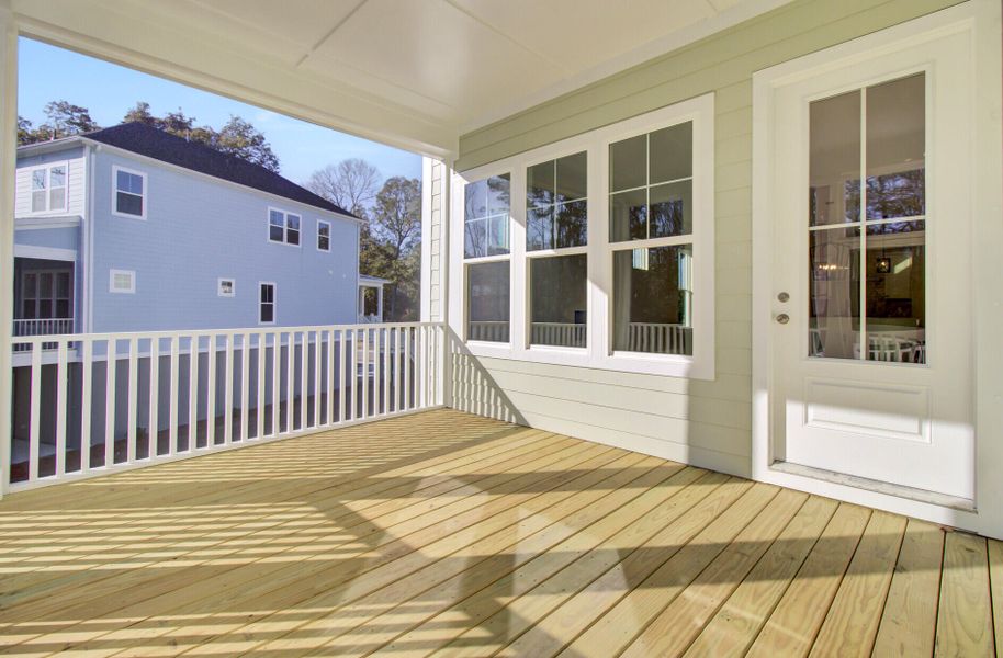 Exterior details and patio area of a home in Indigo Grove Single Family Homes, Johns Island (Image 28).