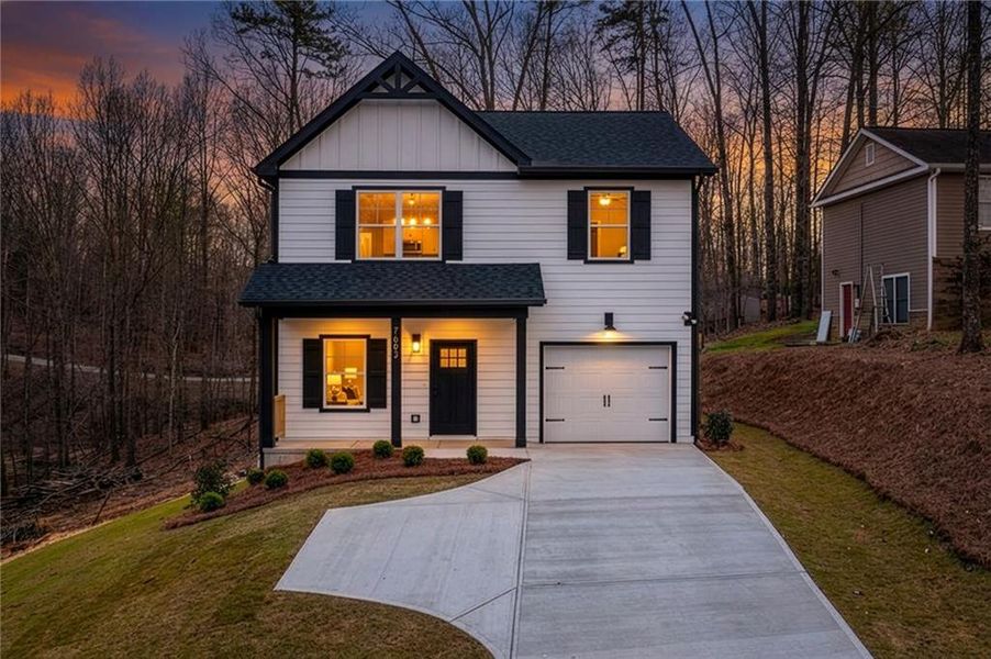 Front exterior of a new home in , Murrayville, GA, highlighting curb appeal (Image 2). Front exterior of a new home in , Murrayville, GA, highlighting curb appeal (Image 2).