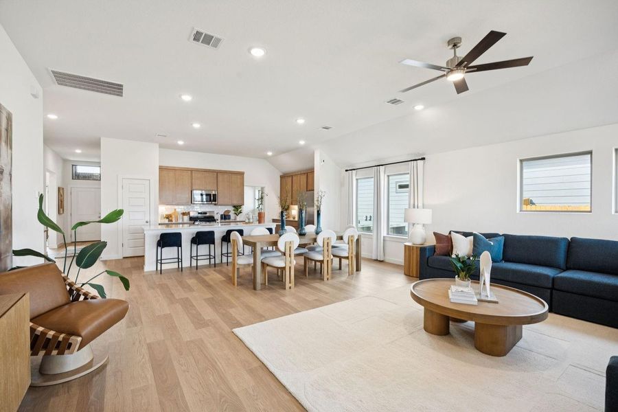 Open Living Space in the Diamond home plan by Trophy Signature Homes – REPRESENTATIVE PHOT