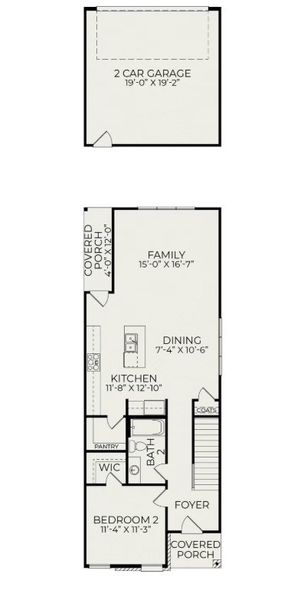 2D floor plan layout for the Ember B by Homes by Dickerson in NoVi Chatham Park, Pittsboro, NC (Image 2). 2D floor plan layout for the Ember B by Homes by Dickerson in NoVi Chatham Park, Pittsboro, NC (Image 2).
