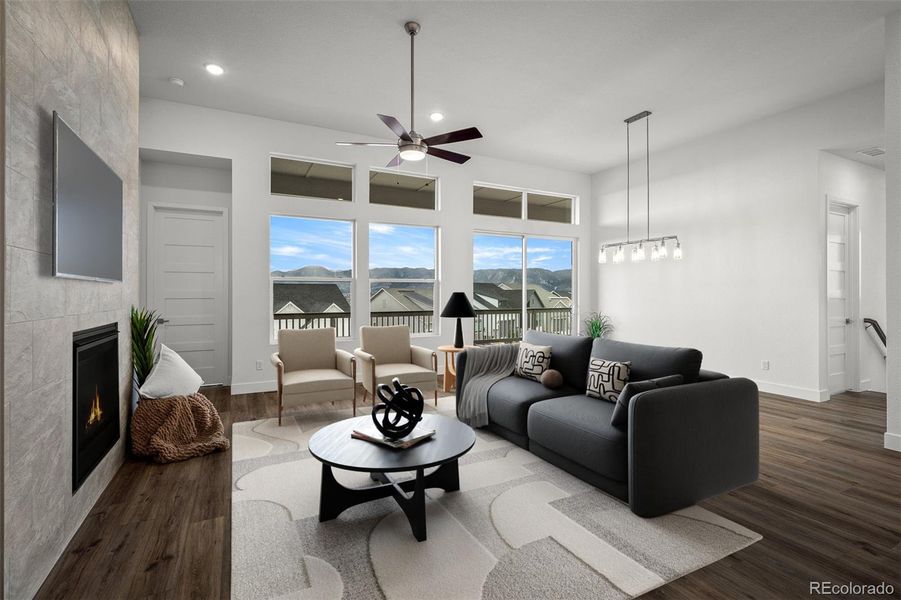 Furnished interior view inside a new home in Cloverleaf - Pinnacle Collection, Monument (Image 14).