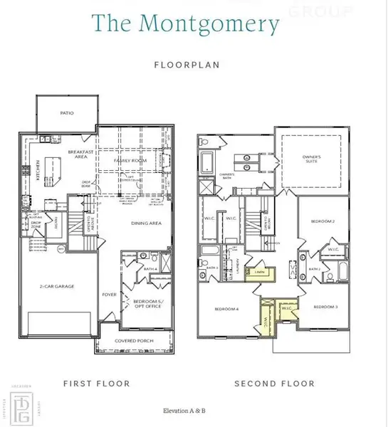 2D floor plan layout of this home in Waterhaven Single Family, Cumming, GA (Image 4).
