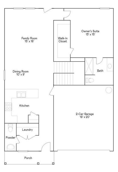2D floor plan layout of this home in Cypress Green, Hockley, TX (Image 3).
