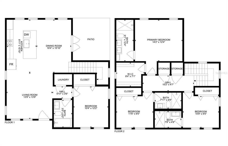 2D floor plan layout of this home in , St. Petersburg, FL (Image 4).
