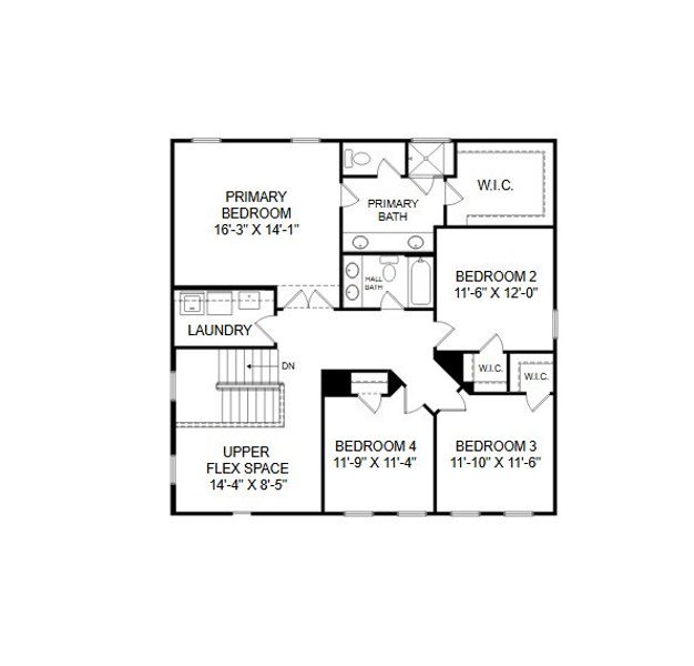 2D floor plan layout for the The Maisie II by Stanley Martin Homes in The Beacon at Old Peachtree Single Family Homes, Lawrenceville, GA (Image 6).