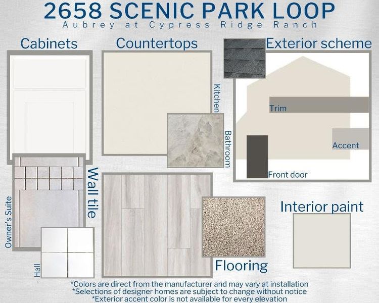 Aubrey - Colors for this home Aubrey - Colors for this home