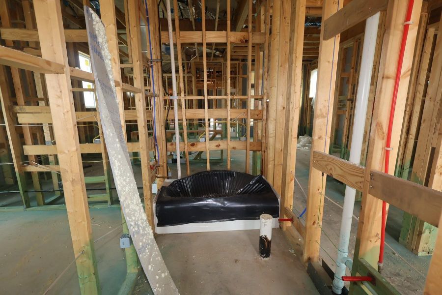 In-progress construction of a new home in Bridgeland Central: Emerald Heights - Landmark Row Collection, Cypress, TX (Image 8).