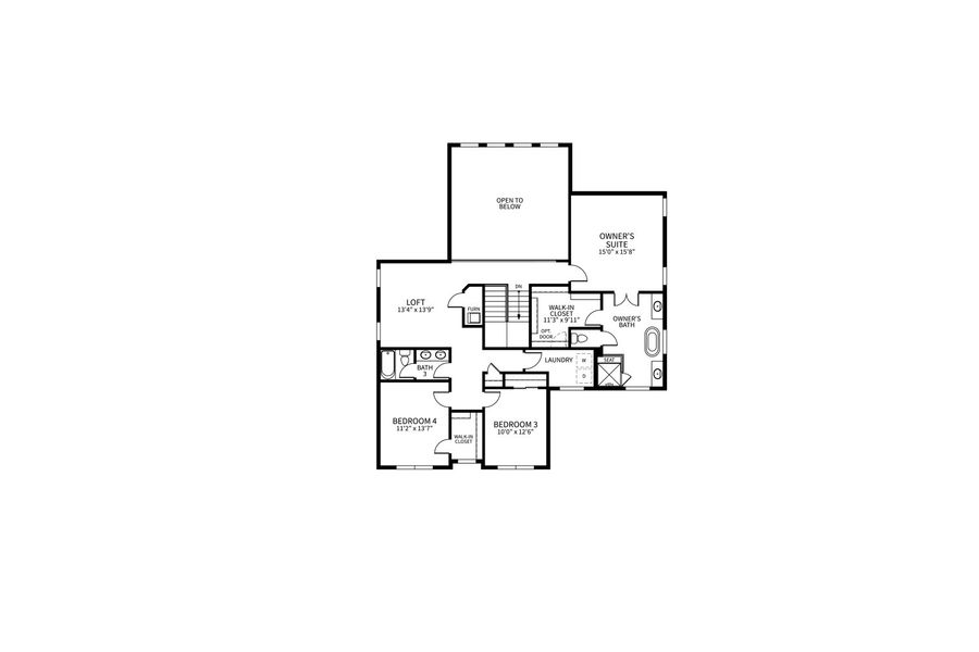 2D floor plan layout for the Wildflower by Brightland Homes in Montaine, Castle Rock, CO (Image 5).
