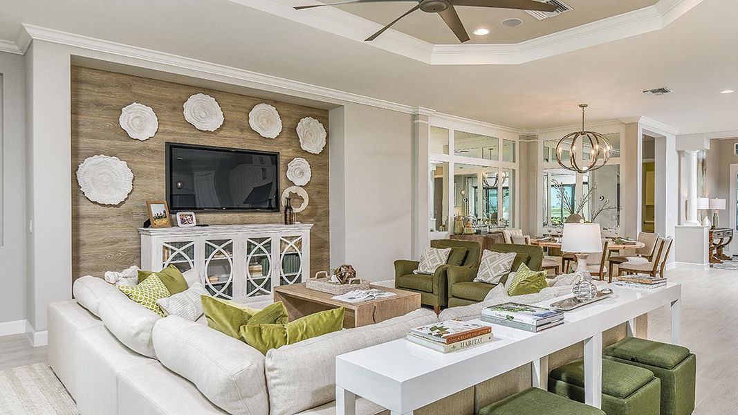Furnished interior view inside a new home in Esplanade Lake Club, Fort Myers (Image 9).