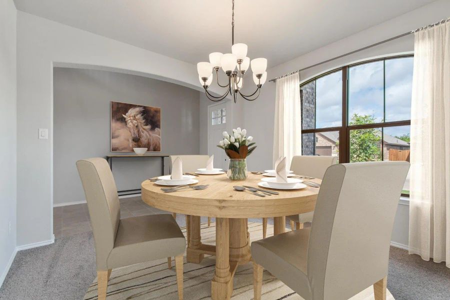 Dining Room | Concept 2844 at Hunters Ridge in Crowley, TX by Landsea Homes