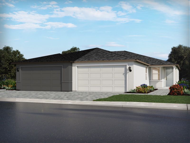 Representative exterior photo of a completed home built from the Sawyer by Meritage Homes in Ridgehaven - Villas, Ormond Beach, FL (Image 2).