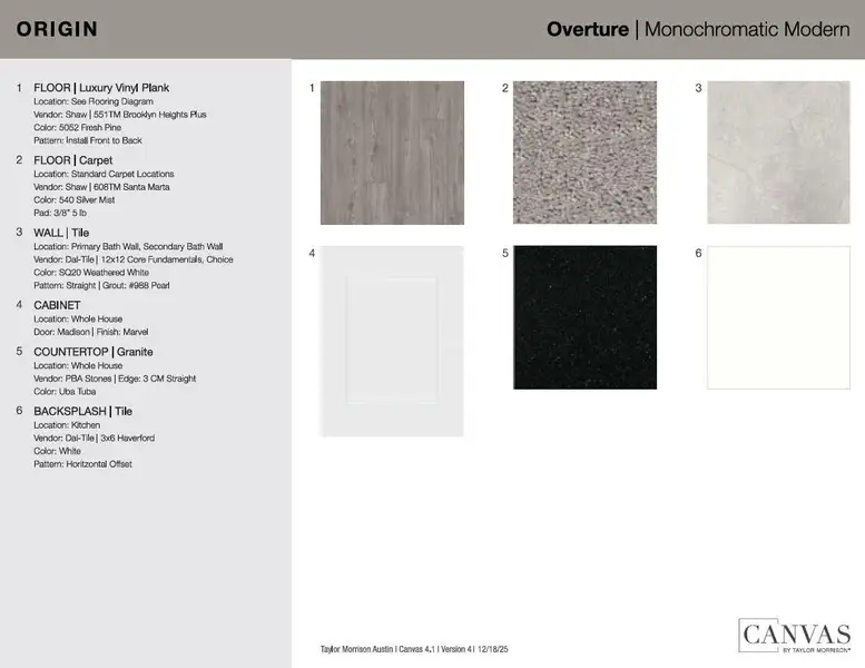 5816 Taunte Drive design selections! This home is currently under construction and selections are subject to change.