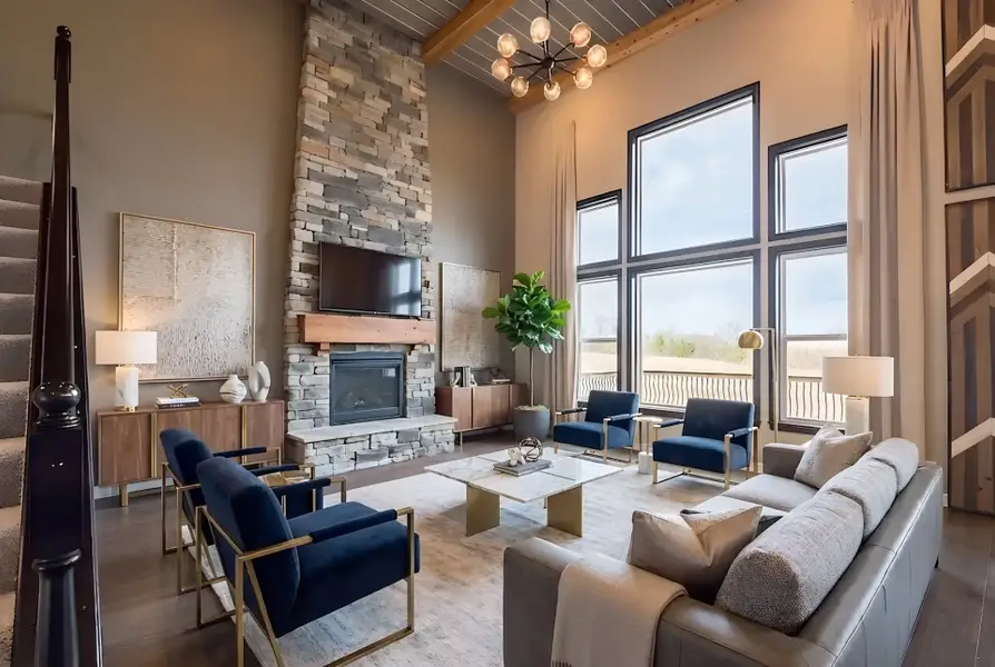 Representative furnished interior of a home built from the Paxton by Fischer Homes in Governor’s Preserve, Canton (Image 42).